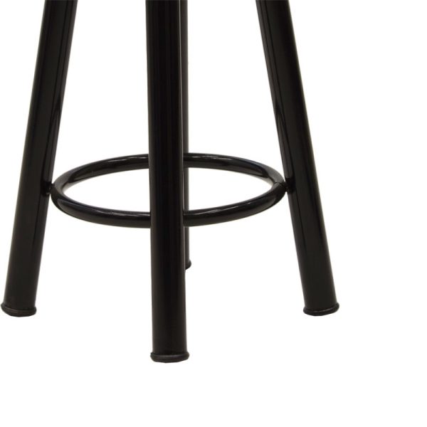243 000021 2 3 Bar stool Onyx pakoworld oak wood-metal black gloss D33x77cmIndoor furniture > Bar stools