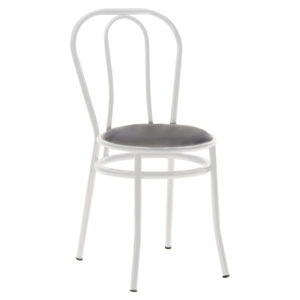 243 000039 5 Vienna chair I pakoworld pu black-metal whiteIndoor furniture > Chairs