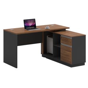 246 000001 16 Professional right corner office desk Oscar pakoworld walnut-anthracite 160x140x76cmOffice furniture > Professional desk