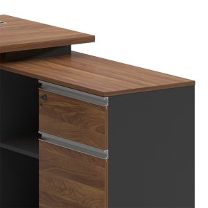 246 000001 2 13 Professional right corner office desk Oscar pakoworld walnut-anthracite 160x140x76cmOffice furniture > Professional desk