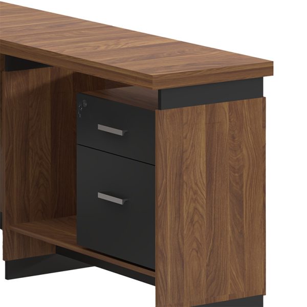 246 000002 2 8 Professional reversible office desk Oscar pakoworld walnut-charcoal 180x170χ76cmOffice furniture > Professional desk