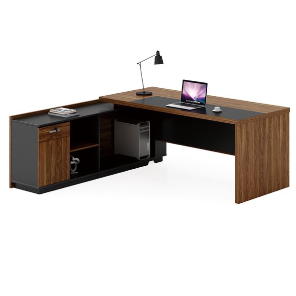 246 000013 11 Professional left corner office desk Oscar pakoworld walnut-anthracite 220x180x76cmOffice furniture > Professional desk