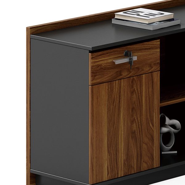 246 000013 4 8 Professional left corner office desk Oscar pakoworld walnut-anthracite 220x180x76cmOffice furniture > Professional desk