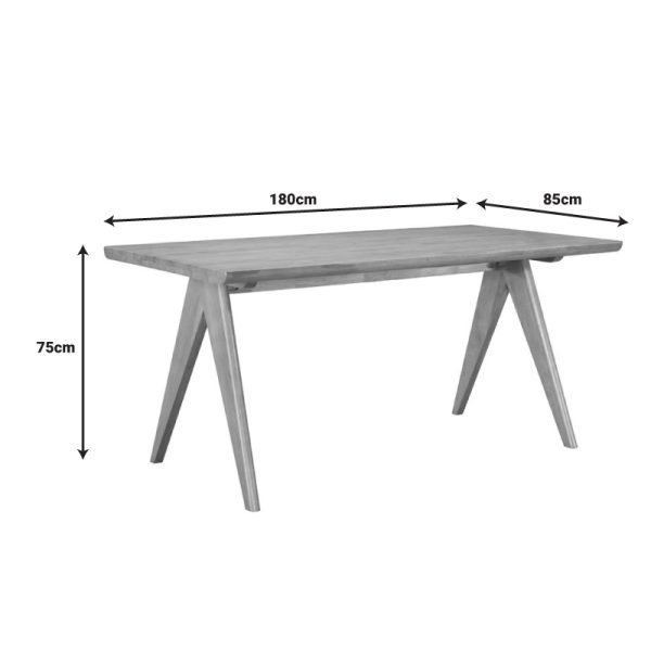 247 000021 3 7 Winslow pakoworld rubberwood table in light walnut color 180x85x75cmIndoor furniture > Dining Tables