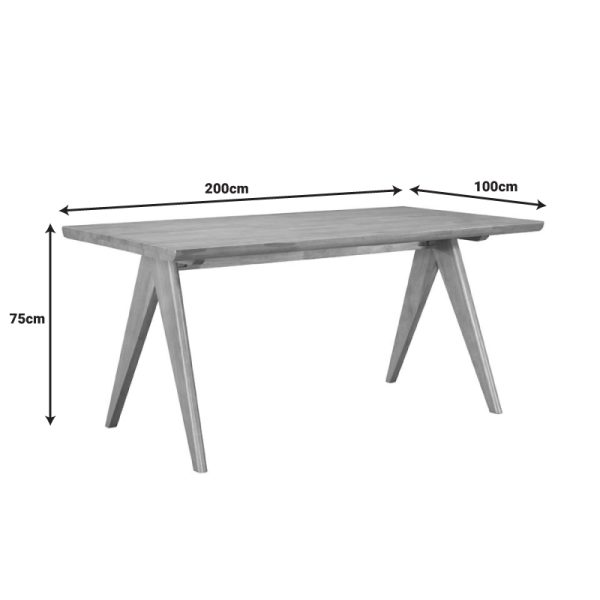 247 000022 3 4 Winslow pakoworld rubberwood table in light walnut color 200x85x75cmIndoor furniture > Dining Tables