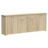248 000007 10 Dining table Nadine pakoworld polymorphic-extendable color sonoma 160x80x76.5cmIndoor furniture > Dining Tables