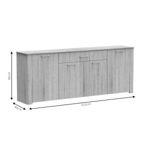 248 000008 3 6 Buffet Kinley pakoworld grey-wenge 210x40x82cmIndoor furniture > Buffets
