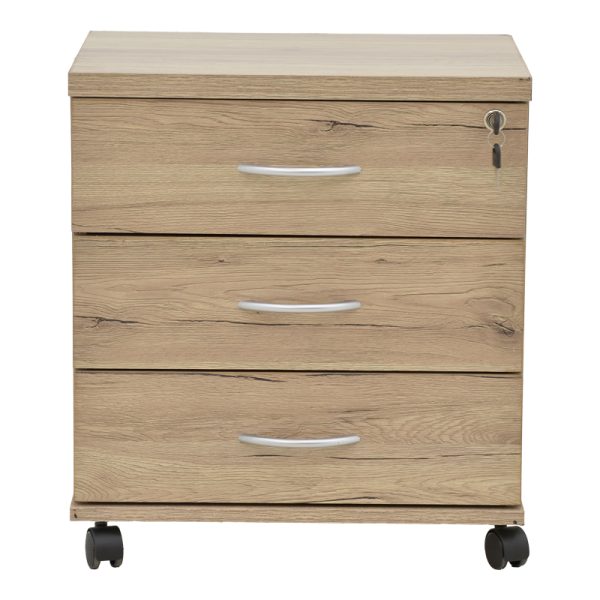 248 000015 2 5 Office chest of drawers on casters Anze pakoworld natural melamine 48x38x53cmOffice furniture > Drawers office