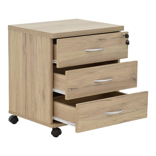 248 000015 3 5 Office chest of drawers on casters Anze pakoworld natural melamine 48x38x53cmOffice furniture > Drawers office