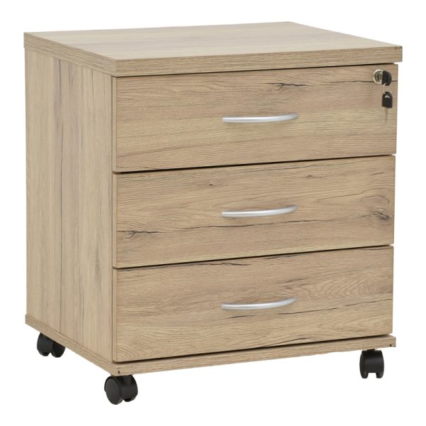 248 000015 8 Office chest of drawers on casters Anze pakoworld natural melamine 48x38x53cmOffice furniture > Drawers office