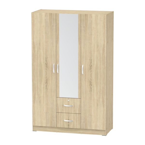 248 000020 10 Three-leaf wardrobe Dillion pakoworld sonoma melamine 120x52x190cmIndoor furniture > Wardrobes