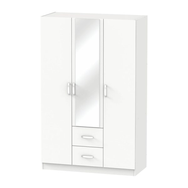 248 000021 7 Dillion pakoworld white melamine three-leaf wardrobe 120x52x190cmIndoor furniture > Wardrobes