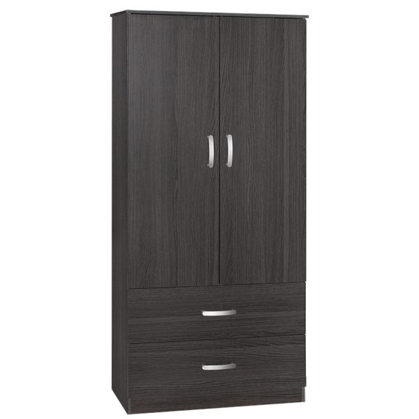 249 000009 15 Wardrobe Zelia pakoworld with 2 doors and drawers in wenge color 79x42x180cmIndoor furniture > Wardrobes