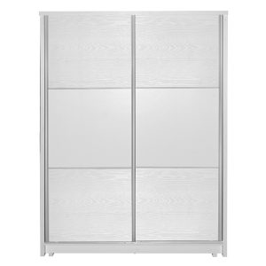 249 000019 7 Wardrobe with 2 sliding doors Chase pakoworld in white colour 152.5x56.5x185cmIndoor furniture > Wardrobes