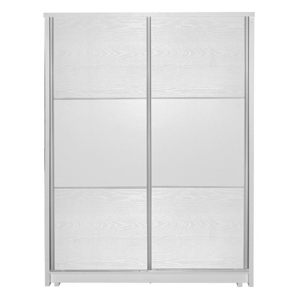 249 000019 7 Wardrobe with 2 sliding doors Chase pakoworld in white colour 152.5x56.5x185cmIndoor furniture > Wardrobes