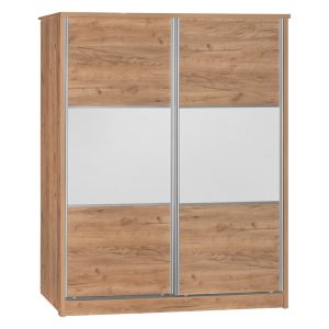 249 000020 12 Wardrobe with 2 sliding doors Chase pakoworld in oak colour 152.5x56.5x185cmIndoor furniture > Wardrobes