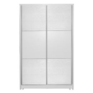 249 000022 11 Wardrobe with 2 sliding doors Griffin pakoworld in white colour 121x56.5x180.5cmIndoor furniture > Wardrobes