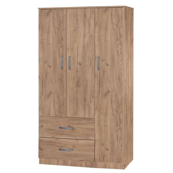 249 000029 16 Wardrobe Zelia pakoworld with 2 doors and drawers in oak color 90x42x180cmIndoor furniture > Wardrobes