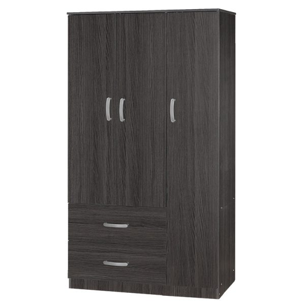 249 000030 9 Wardrobe Zelia pakoworld with 2 doors and drawers in wenge color 90x42x180cmIndoor furniture > Wardrobes