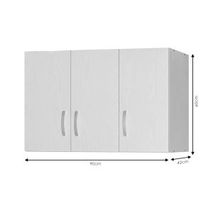 249 000041 3 9 Cabinet Zelia pakoworld 3 doors oak 90x42x60cmIndoor furniture > Wardrobes