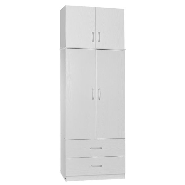 249 000044 16 2 door wardrope and cabinet Zelia pakoworld white 79x42x240cmIndoor furniture > Wardrobes