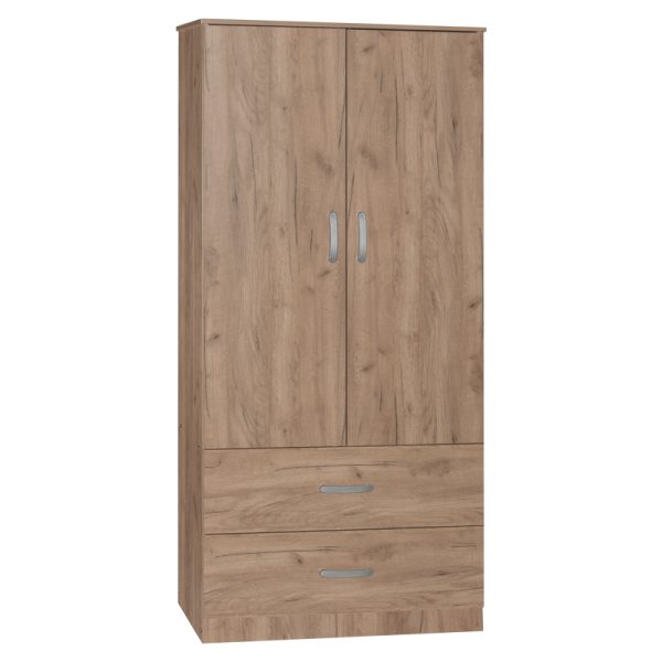 249 000045 2 6 2 door wardrope and cabinet Zelia pakoworld natural 79x42x240cmIndoor furniture > Wardrobes