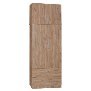 249 000045 8 2 door wardrope and cabinet Zelia pakoworld natural 79x42x240cmIndoor furniture > Wardrobes