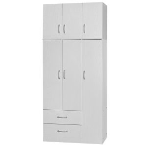 249 000046 12 3 door wardrope and cabinet Zelia pakoworld white 90x42x240cmIndoor furniture > Wardrobes