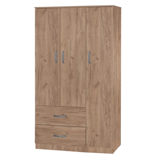 249 000048 2 6 3 door wardrope and cabinet Zelia pakoworld natural 90x42x240cmIndoor furniture > Wardrobes