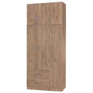 249 000048 8 3 door wardrope and cabinet Zelia pakoworld natural 90x42x240cmIndoor furniture > Wardrobes