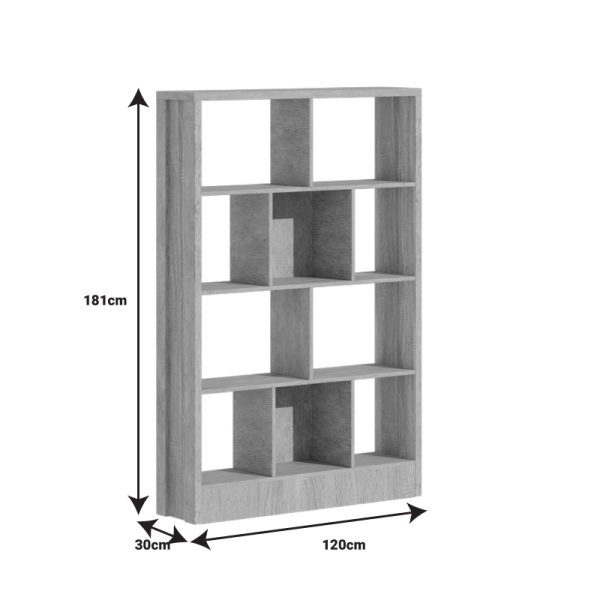 249 000050 4 2 Bookcase Dividre pakoworld sonoma oak melamine 120x30x181cmSPRING OFFERS