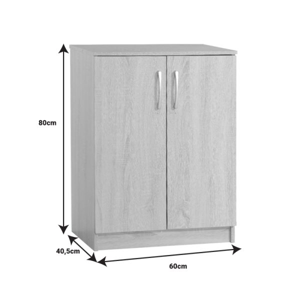 249 000051 3 6 Shoe cabinet Shordo pakoworld white-oak melamine 60x40.5x80cmIndoor furniture > Shoe storage cabinet & cupboards