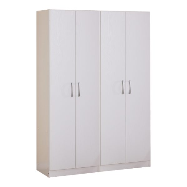 249 000063 10 Four-leaf wardrobe Jonar I pakoworld color white 120x42x180cmIndoor furniture > Wardrobes