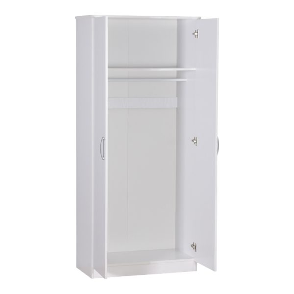 249 000066 2 9 Zelia pakoworld two-leaf wardrobe in white shade 79x42x180cmIndoor furniture > Wardrobes