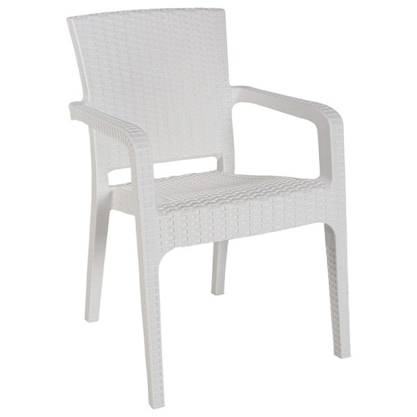 253 000013 4 Armchair Halcyon pakoworld PP color whiteOutdoor furniture > Garden armchairs