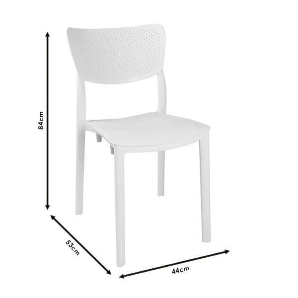 253 000016 3 2 Chair Ignite pakoworld PP color whiteOutdoor furniture > Garden chair