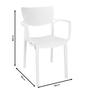 253 000019 3 5 Armchair Frontline pakoworld PP color whiteOutdoor furniture > Garden armchairs