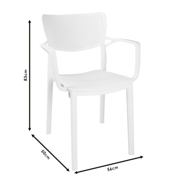 253 000019 3 5 Armchair Frontline pakoworld PP color whiteOutdoor furniture > Garden armchairs