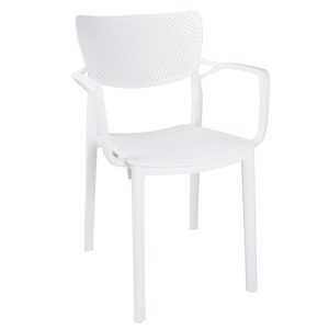 253 000019 7 Armchair Frontline pakoworld PP color whiteOutdoor furniture > Garden armchairs
