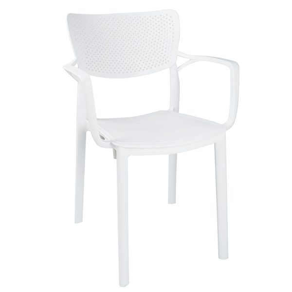 253 000019 7 Armchair Frontline pakoworld PP color whiteOutdoor furniture > Garden armchairs