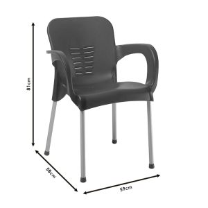 253 000023 3 2 Armchair Feast pakoworld PP color dark blue-aluminum legOutdoor furniture > Garden armchairs