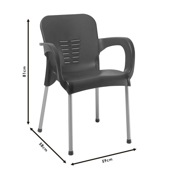 253 000023 3 2 Armchair Feast pakoworld PP color dark blue-aluminum legOutdoor furniture > Garden armchairs