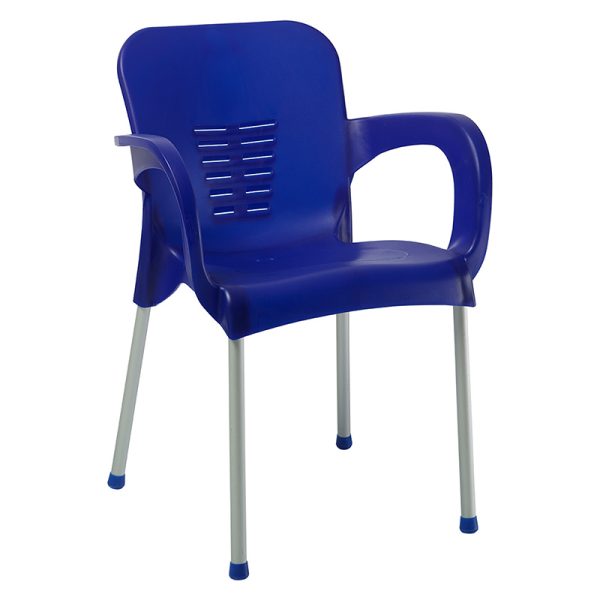 253 000023 4 Armchair Feast pakoworld PP color dark blue-aluminum legOutdoor furniture > Garden armchairs