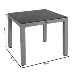 253 000032 2 6 Table Explore pakoworld with UV protection PP color cappucino 90x90x73.5cmOutdoor furniture > Garden dining sets