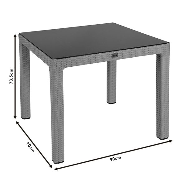 253 000032 2 6 Table Explore pakoworld with UV protection PP color cappucino 90x90x73.5cmOutdoor furniture > Garden dining sets
