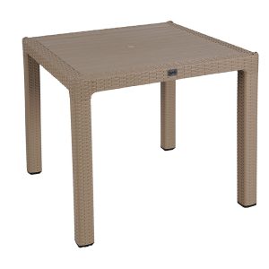 253 000032 7 Table Explore pakoworld with UV protection PP color cappucino 90x90x73.5cmOutdoor furniture > Garden dining sets