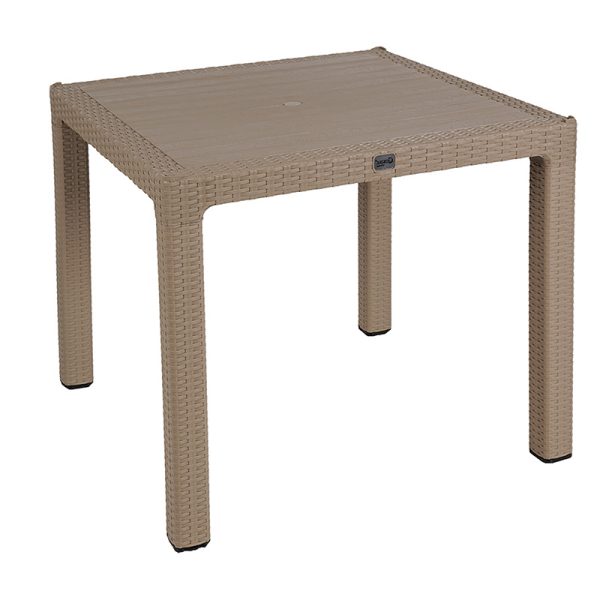 253 000032 7 Table Explore pakoworld with UV protection PP color cappucino 90x90x73.5cmOutdoor furniture > Garden dining sets