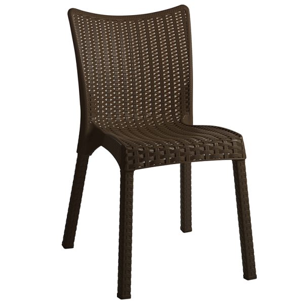 253 000041 7 Chair Confident pakoworld PP color dark brownOutdoor furniture > Garden chair