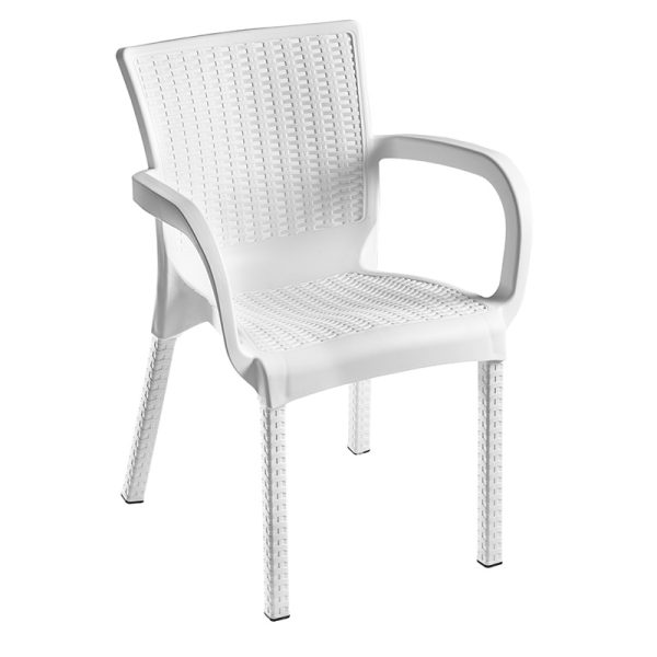 253 000043 4 Armchair Festive pakoworld PP color whiteOutdoor furniture > Garden armchairs