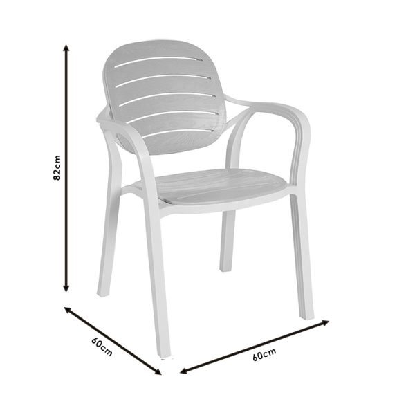 253 000047 3 2 Armchair Gentle pakoworld PP color white-capuccinoOutdoor furniture > Garden armchairs